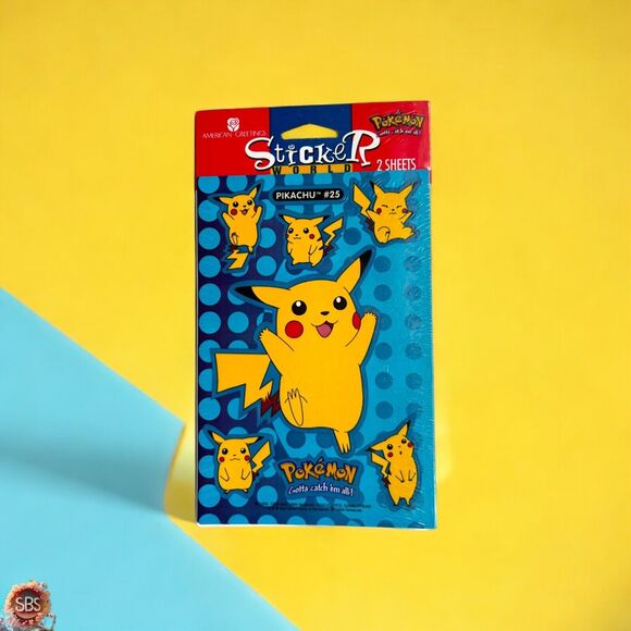 Rare Pokémon Stickers Pikachu Vintage Nintendo 1999 2 Sheets New Sealed - Picture 1 of 2